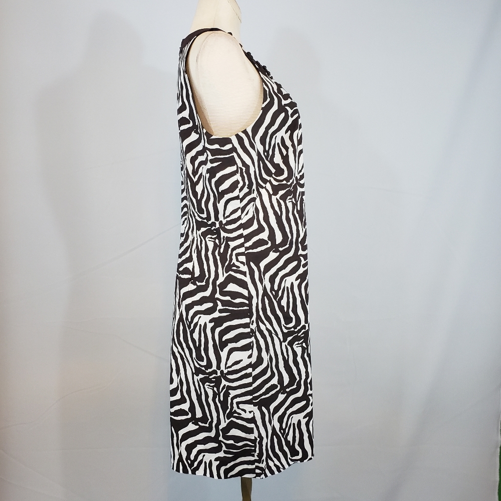 Loft zebra print dress with beaded detail size 8P - Picture 3 of 6